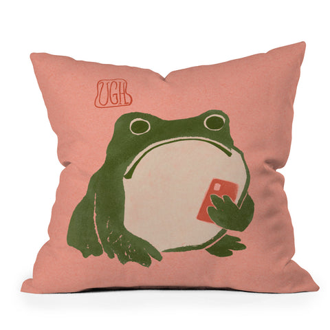 Laura Graves Ugh Matsumoto Hoji Frog Throw Pillow