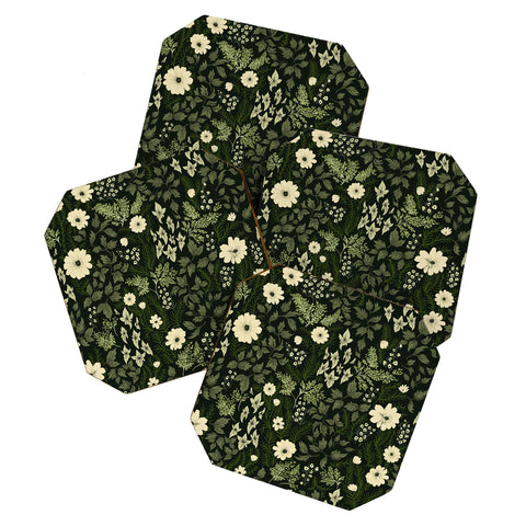 Laura Graves Woodland Nouveau Pattern Forest Coaster Set