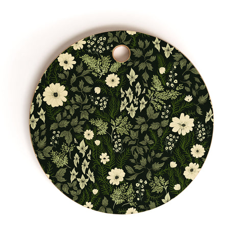 Laura Graves Woodland Nouveau Pattern Forest Cutting Board Round
