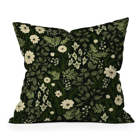 Laura Graves Woodland Nouveau Pattern Forest Throw Pillow