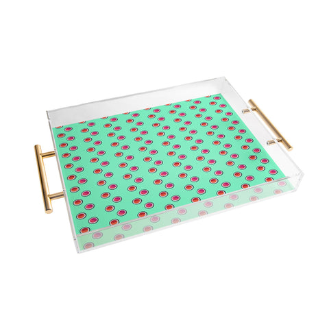 Laura Redburn Circle Spot Dot Mint Acrylic Tray