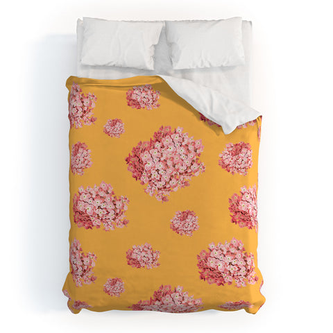 Laura Redburn Hydrangea Orange Duvet Cover