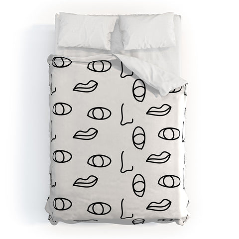Laura Redburn seeing faces Duvet Cover