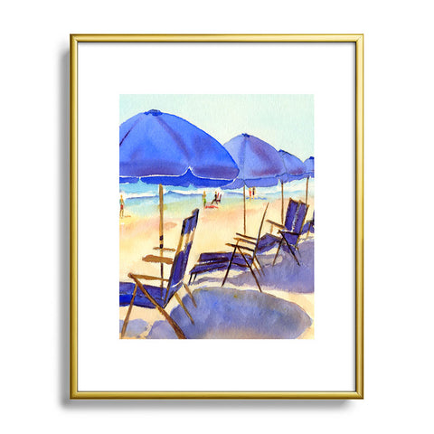 Laura Trevey Beach Chairs Metal Framed Art Print
