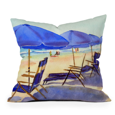 Laura Trevey Beach Chairs Outdoor Throw Pillow