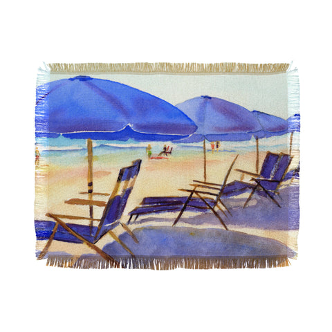 Laura Trevey Beach Chairs Throw Blanket