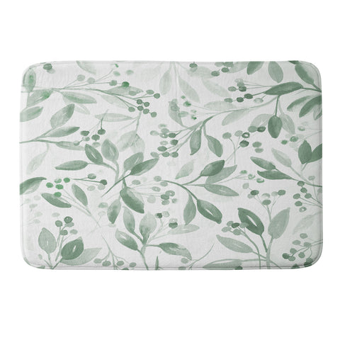 Laura Trevey Berries and Leaves Mint Memory Foam Bath Mat