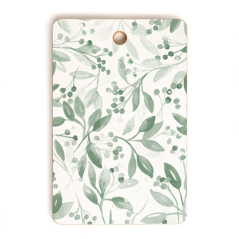 Laura Trevey Berries and Leaves Mint Cutting Board Rectangle