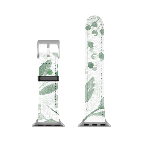 Laura Trevey Berries and Leaves Mint Apple Watch Band