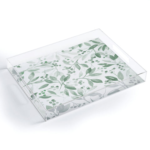 Laura Trevey Berries and Leaves Mint Acrylic Tray
