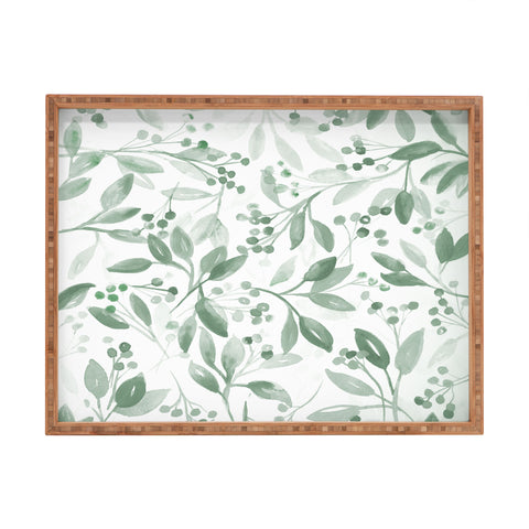Laura Trevey Berries and Leaves Mint Rectangular Tray