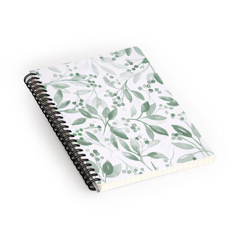 Laura Trevey Berries and Leaves Mint Spiral Notebook