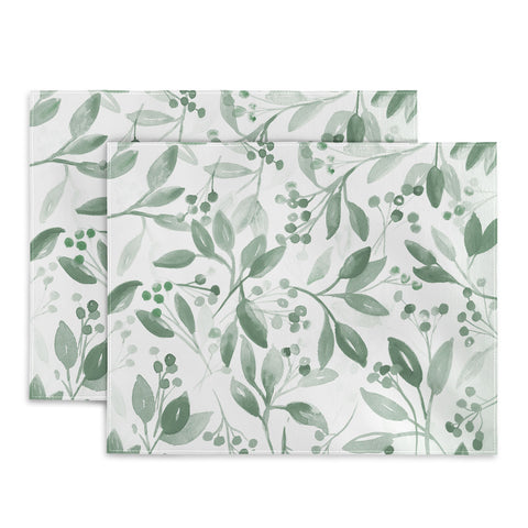Laura Trevey Berries and Leaves Mint Placemat