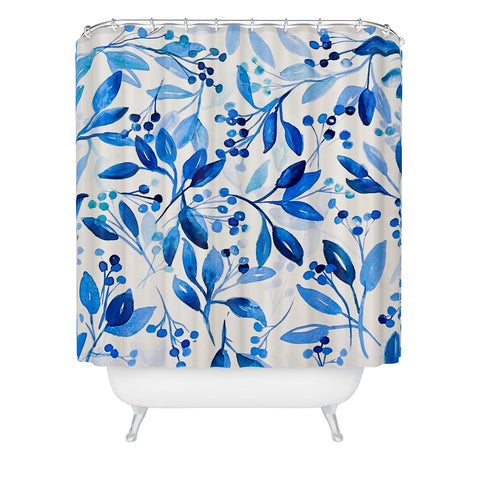 Laura Trevey Berries and Leaves Shower Curtain