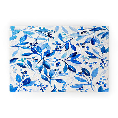 Laura Trevey Berries and Leaves Welcome Mat