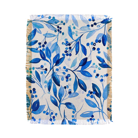 Laura Trevey Berries and Leaves Throw Blanket