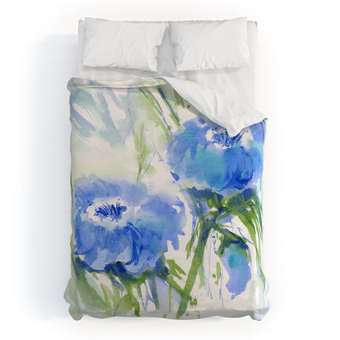 Laura Trevey Blue Blossoms Two Duvet Cover
