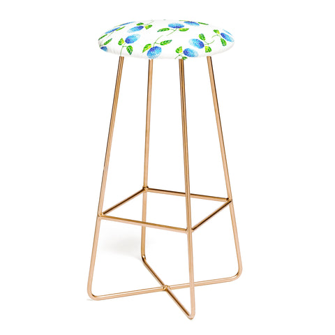 Laura Trevey Blue Hydrangea Bloom Bar Stool