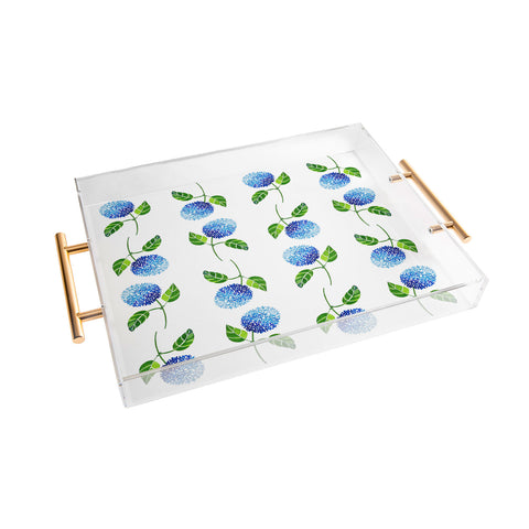 Laura Trevey Blue Hydrangea Bloom Acrylic Tray