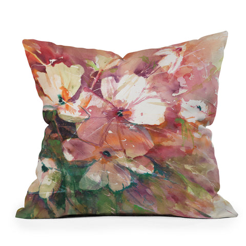 Laura Trevey Blushing Happy Outdoor Throw Pillow