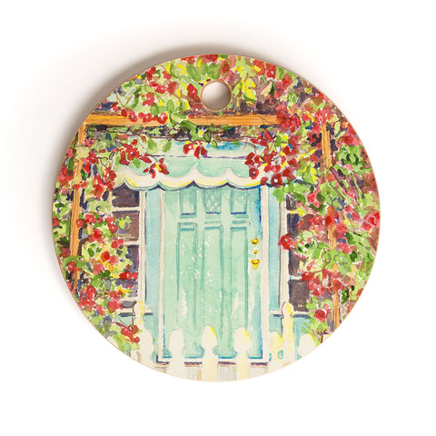 Laura Trevey Bougainvillea Cutting Board Round
