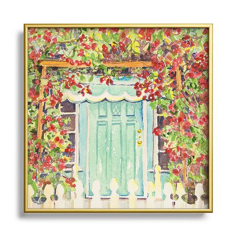 Laura Trevey Bougainvillea Square Metal Framed Art Print