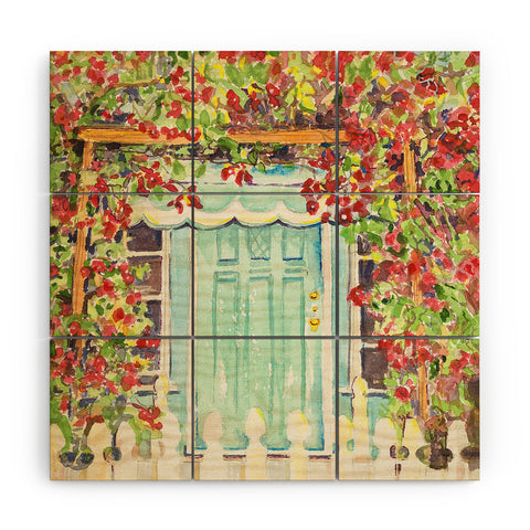 Laura Trevey Bougainvillea Wood Wall Mural