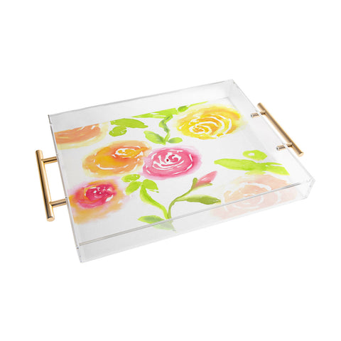 Laura Trevey Candy Colored Blooms Acrylic Tray
