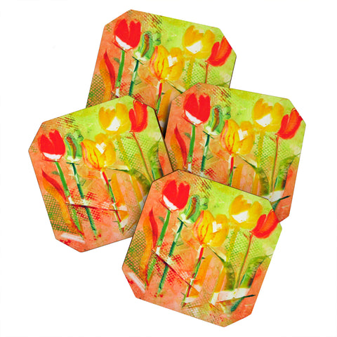Laura Trevey Citrus Tulips Coaster Set