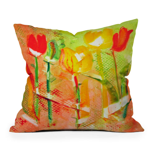 Laura Trevey Citrus Tulips Outdoor Throw Pillow
