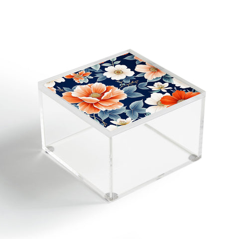 Laura Trevey Classic Floral Navy Acrylic Box