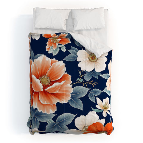 Laura Trevey Classic Floral Navy Comforter