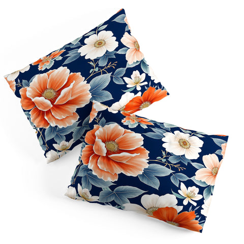 Laura Trevey Classic Floral Navy Pillow Shams