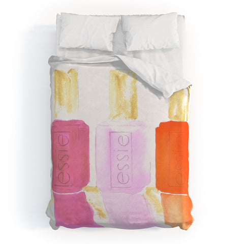 Laura Trevey Essie In Pink Duvet Cover