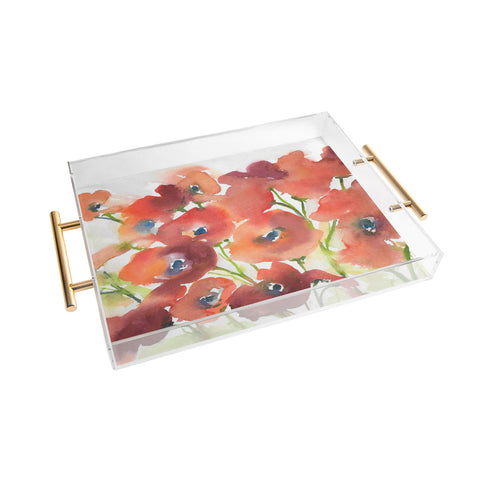 Laura Trevey Field Of Poppies Acrylic Tray