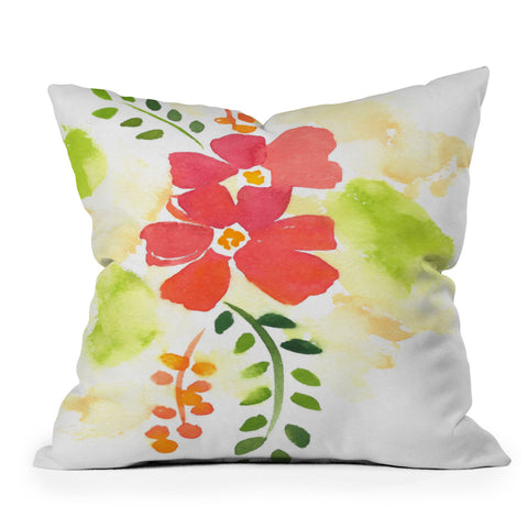 Laura Trevey First Bloom Outdoor Throw Pillow