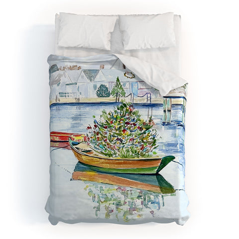 Laura Trevey Nantucket Christmas Duvet Cover
