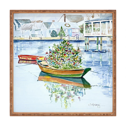 Laura Trevey Nantucket Christmas Square Tray