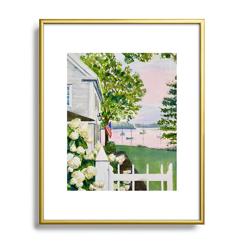 Laura Trevey New England Hydrangea Metal Framed Art Print