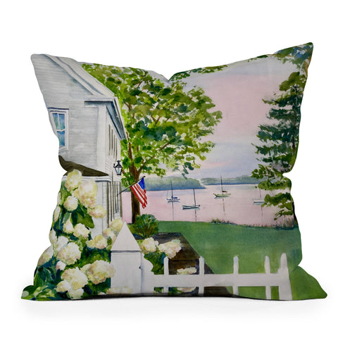 Laura Trevey New England Hydrangea Throw Pillow