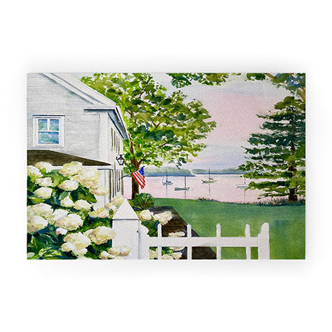 Laura Trevey New England Hydrangea Welcome Mat