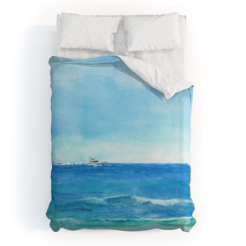 Laura Trevey Ocean Blue Seascape Duvet Cover