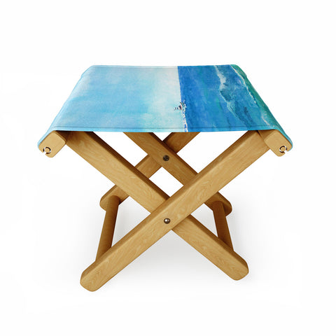 Laura Trevey Ocean Blue Seascape Folding Stool