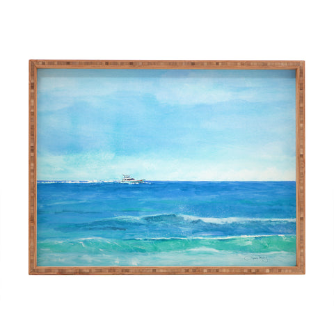 Laura Trevey Ocean Blue Seascape Rectangular Tray
