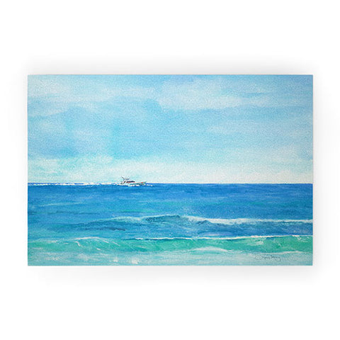 Laura Trevey Ocean Blue Seascape Welcome Mat