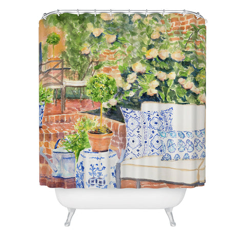 Laura Trevey On The Terrace Shower Curtain
