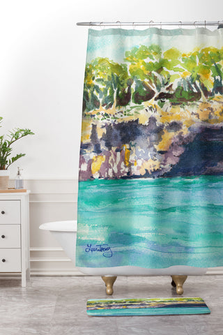 Laura Trevey Palma Cliffs Shower Curtain And Mat