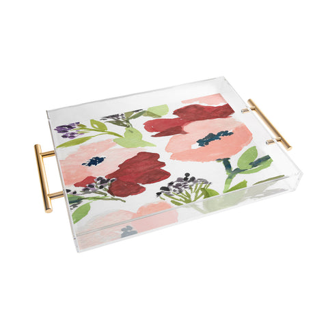 Laura Trevey Pink Poppies Acrylic Tray