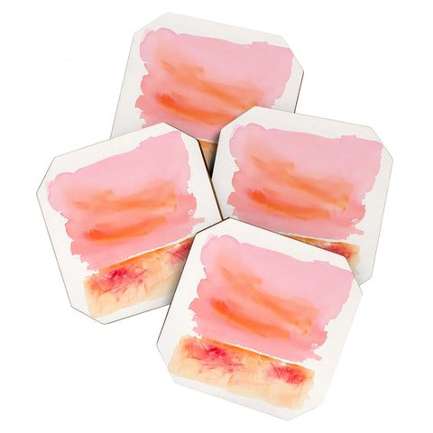 Laura Trevey Pink Sky Day Coaster Set