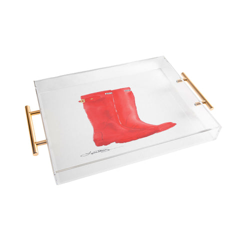 Laura Trevey Red Boots Acrylic Tray